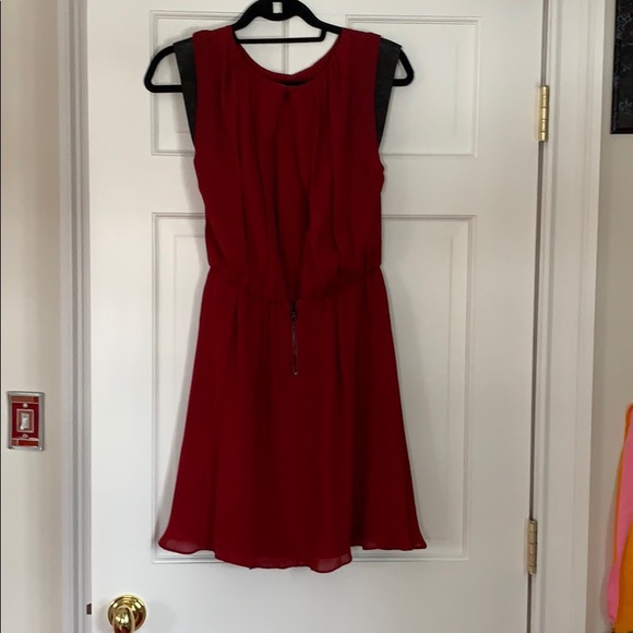 Alice + Olivia Red Dress open back leather Small - Picture 3 of 5
